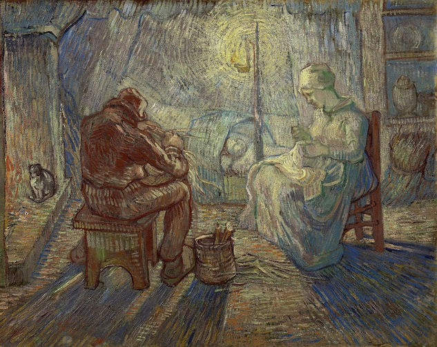 Vincent van Gogh - A Evening - Reproduction Óleo Lienzo Otros