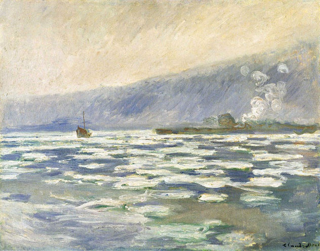Claude Oscar Monet - A Les glacons- ecluse de Port-Villez- 18… - Reproduction
