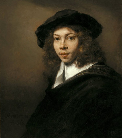 Rembrandt Harmenszoon Van Rijn - A Young Man in a Black Beret - Reproduction Óleo Lienzo Otros