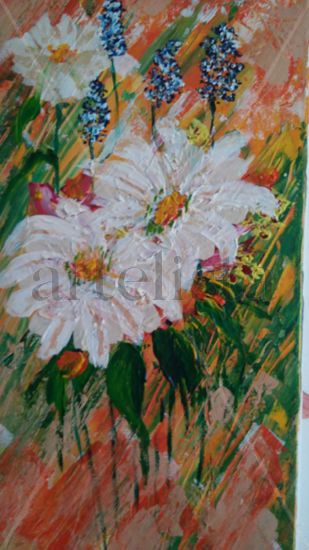 Margaritas Acrylic Textile Floral Painting