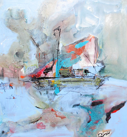 The trip Mixed media Textile Marine Painting