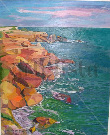 1-Costa catalana Acrylic Canvas Marine Painting