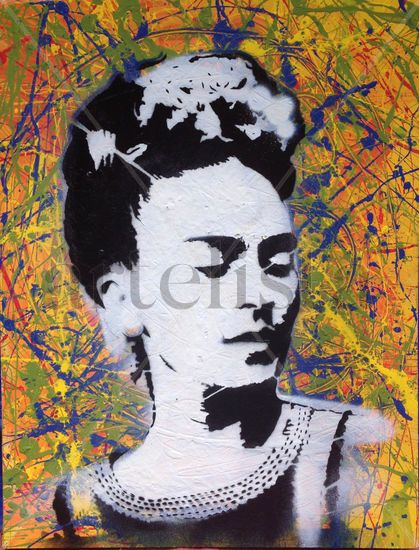 Frida Mixed media Panel Figure Painting