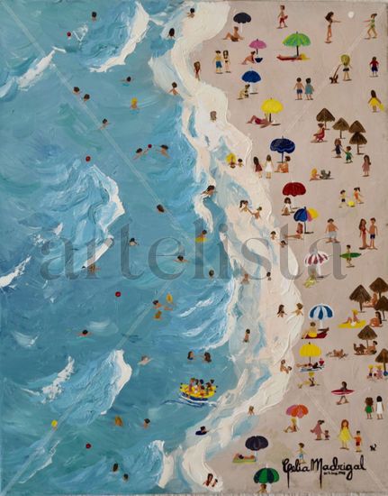 On Vacations Oil Canvas Marine Painting