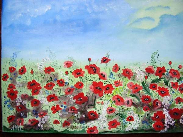 Amapolas del verano Oil Canvas Floral Painting