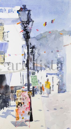 Plaza de la Iglesia, Frigiliana Watercolour Paper Landscaping