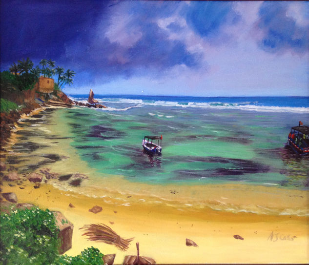 Playa caribeña Oil Canvas Marine Painting