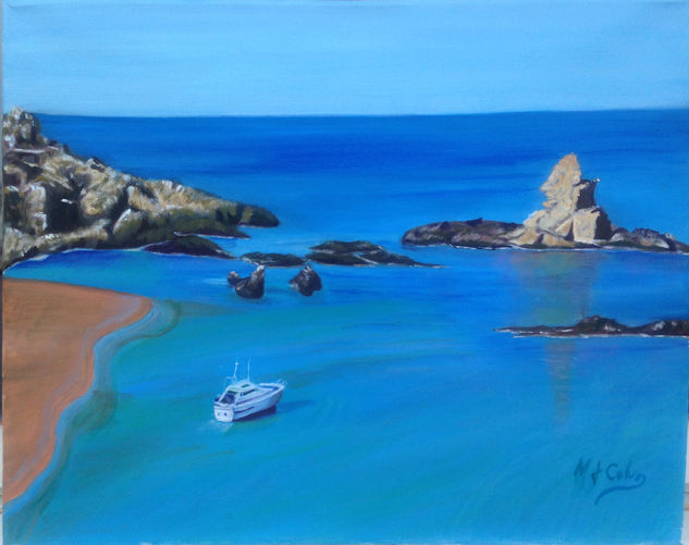 Playa solitaria Oil Canvas Marine Painting