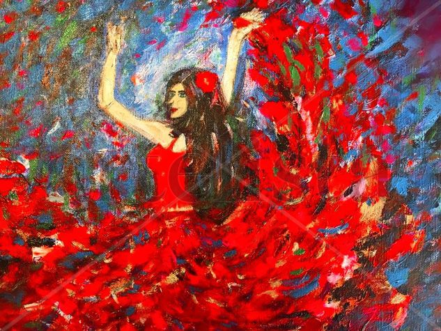 Flamenca Acrylic Canvas Figure Painting