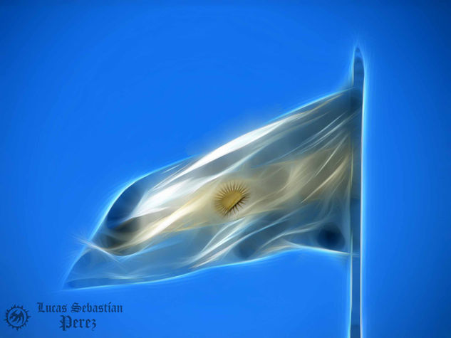 Bandera Argentina Efeto Fractalius Conceptual/Abstracto Color (Digital)