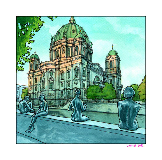 Catedral de Berlín Watercolour Paper Landscaping