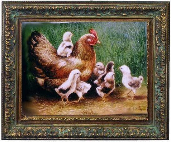 la gallina con sus polluelos