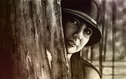 Retrato sepia entre...
