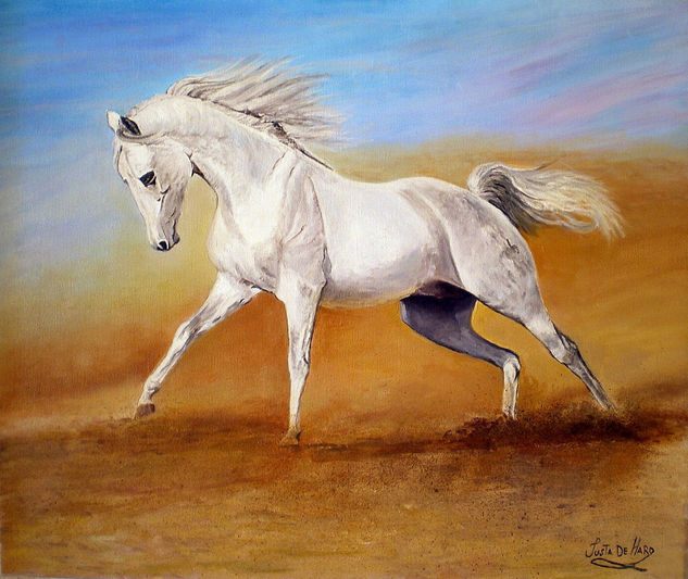 Caballo del mediodía Watercolour Canvas Animals