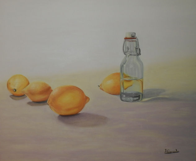botella y limones