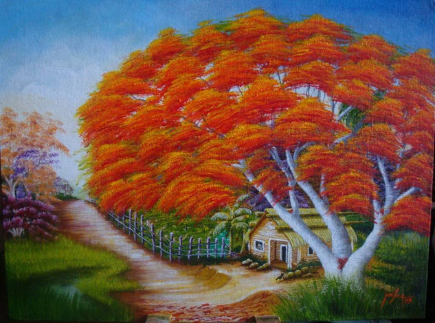 Flamboyan II Acrylic Canvas Landscaping