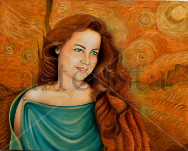 La dama Oil Canvas Portrait