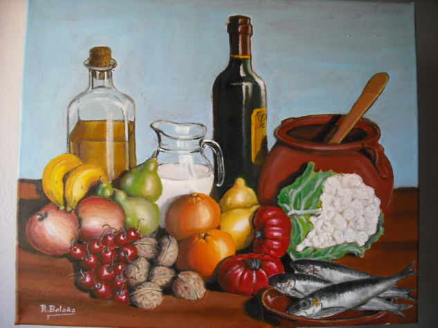 Dieta mediterranea Oil Canvas Still Life Paintings