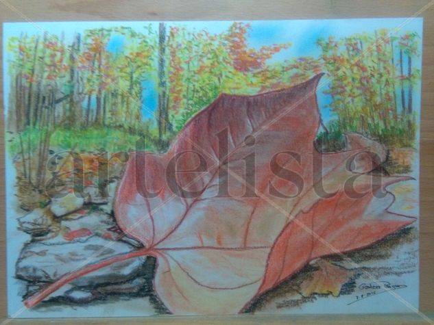 96 El otoño en la vida Pastel Papel Paisaje