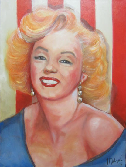 Marilyn Monroe Oil Canvas Portrait