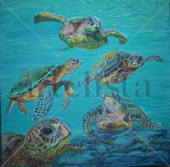 tortugas marinas (sea turtles) Acrílico Lienzo Animales