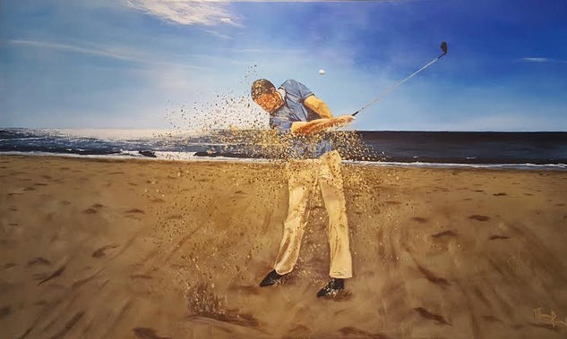 Jugando al golf Acrylic Canvas Sports