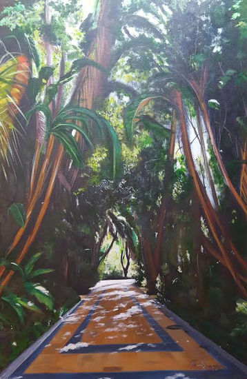 Parque de la Alameda Acrylic Canvas Landscaping