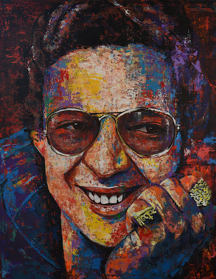 HECTOR LAVOE Acrílico Lienzo Retrato