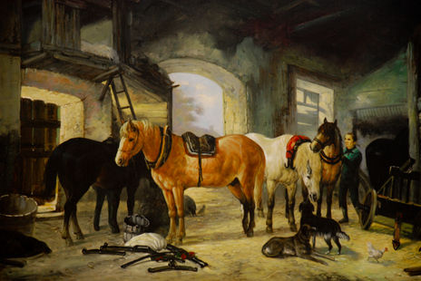 Caballos en establo