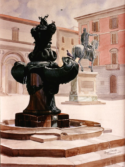 Plaza de Florencia Watercolour Paper Landscaping