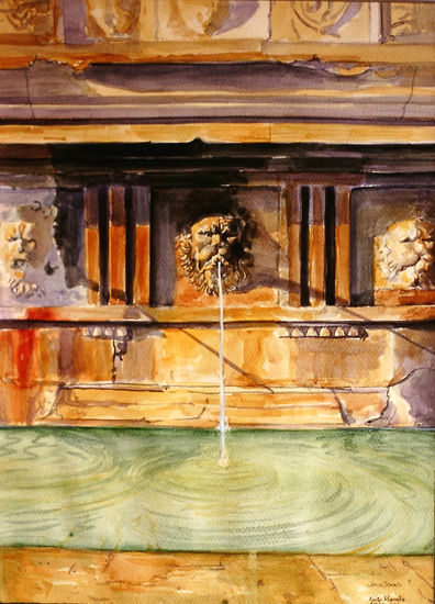 Fuente de Asís, Italia Watercolour Paper Landscaping