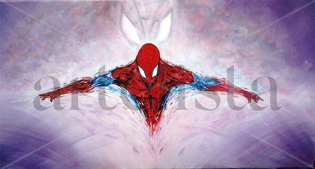 SPIDERMAN fan art Justin Currie Óleo Lienzo Figura