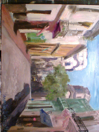 Calle de Buenos Aires Oil Panel Landscaping