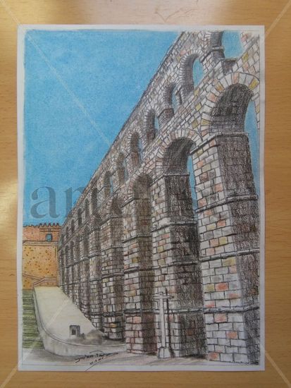 98 Acueducto (Segoviano) Pastel Papel Paisaje