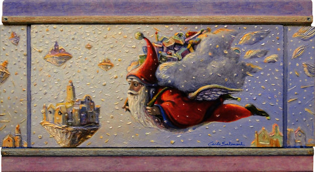 AQUÍ LLEGA SANTA CLAUS -( enmarcado)