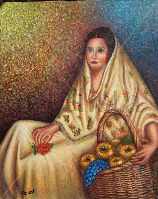 Dama con cesto de frutas
