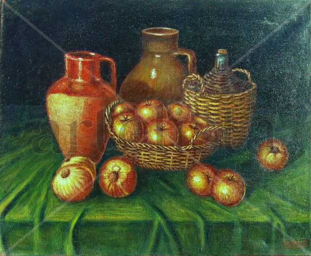 Garrafon, tinajas y fruta