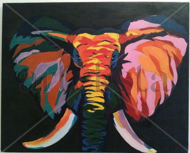 Elefante Oil Canvas Animals