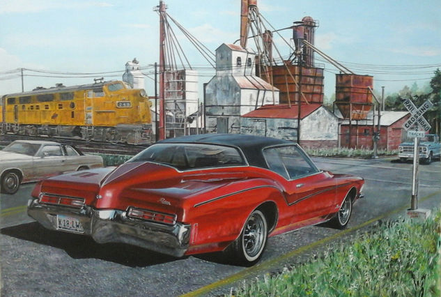 Buick Riviera Acrílico Papel Paisaje