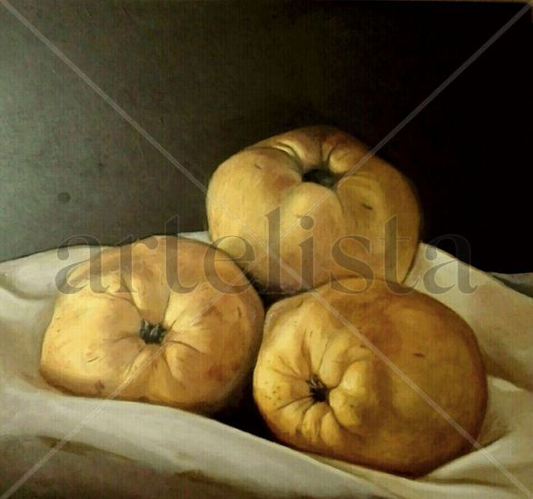 MEMBRILLOS Oil Panel Still Life Paintings