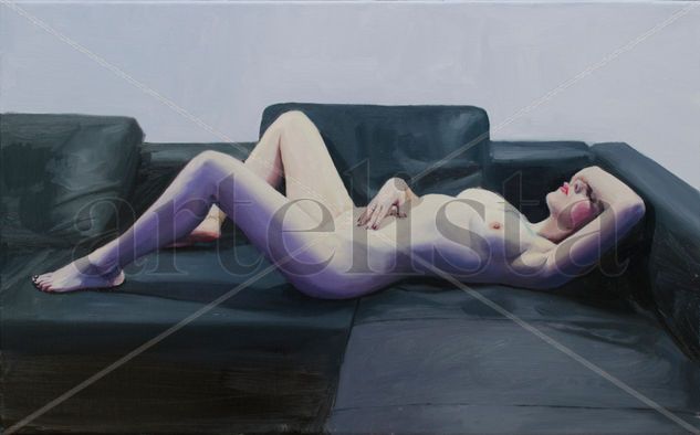 Desnudo violeta. Oil Canvas Nude Paintings