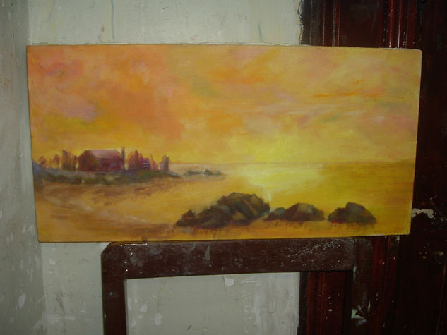 ATARDECER Oil Textile Marine Painting