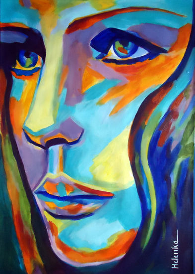 Between herself and the world Acrylic Canvas Portrait