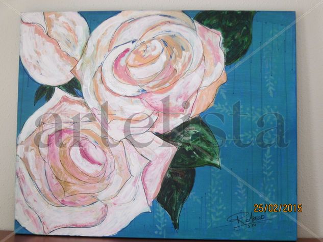 Rosas Acrylic Canvas Floral Painting