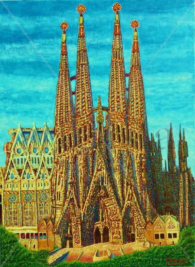 Sagrada familia de Barcelona Óleo Lienzo Otros