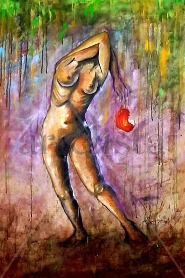 Pecado Mixed media Canvas Nude Paintings