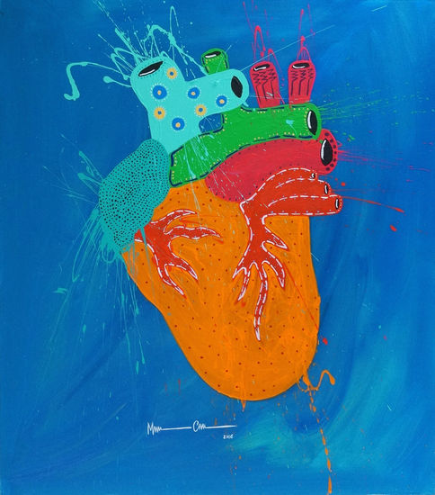 El corazón del alebrije Acrylic Canvas Figure Painting