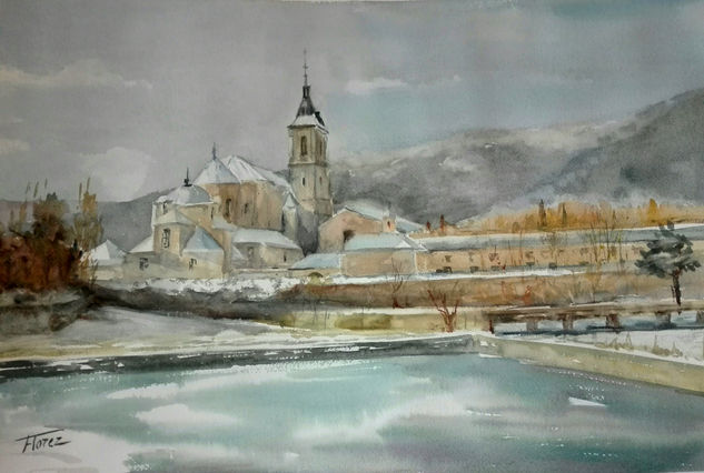 Nieve sobre El Paular Watercolour Paper Landscaping