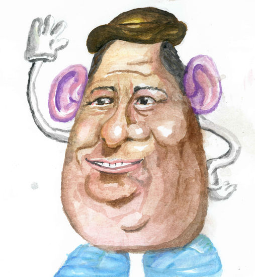 Caricatura Luis Guillermo Solís Watercolour Card Portrait