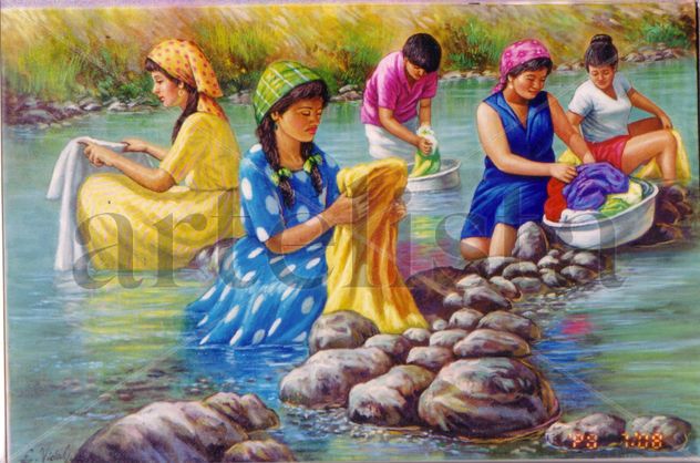 lavanderas en el rio